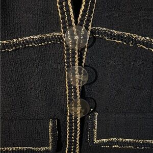 Chanel Jacket Tweed in Black/Lain 38